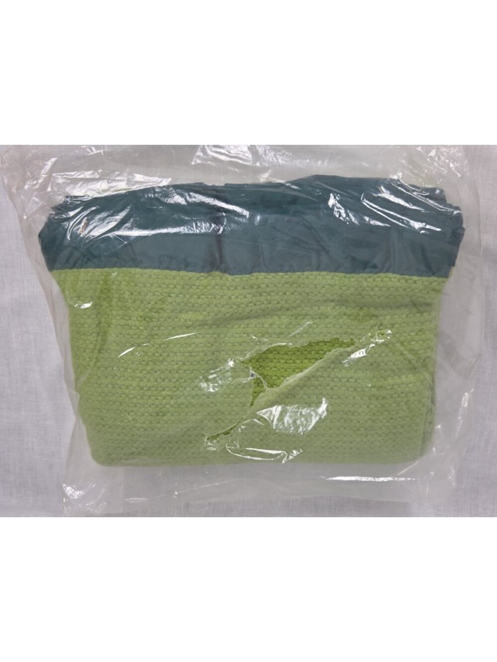 Vintage Esmond by Chatham Avocado / Green Waffle Blanket Satin Trim Twin 72x90